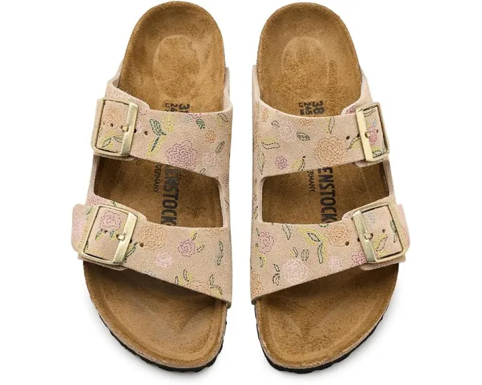 Сандалии Birkenstock Arizona Flower Print из замши с цветочным принтом