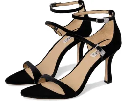 Босоножки Badgley Mischka Valencia на тонком каблуке с двойными ремешками и пряжками