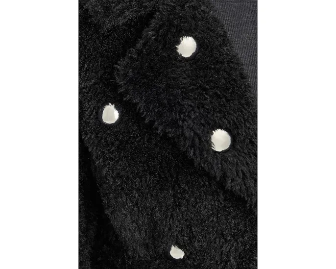 Пальто из искусственного меха с поясом и декором Embellished Faux Fur Belted Coat от Avec Les Filles