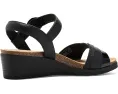 Сандалии Kacha Twist Clarks на низком клине 55 мм с контрастными ремешками и липучкой