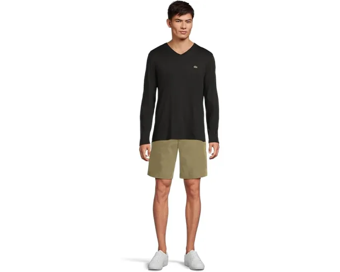 Футболка Long Sleeve Pima Jersey V-Neck T-Shirt от Lacoste с длинным рукавом