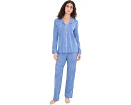 Пижамный комплект Lauren Ralph Lauren с длинным рукавом и воротником с вырезом