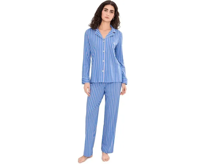 Пижамный комплект Lauren Ralph Lauren с длинным рукавом и воротником с вырезом