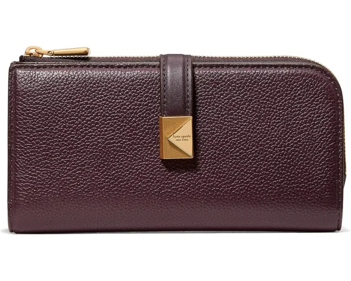 Ультратонкий кожаный кошелек на молнии Tribeca Pebbled от Kate Spade New York