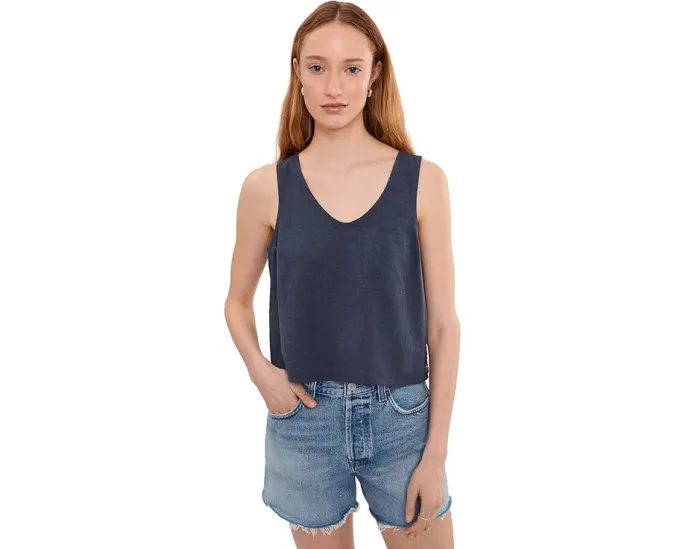 Топ Toad&Co Taj Hemp Button Back из конопли с V-образным вырезом