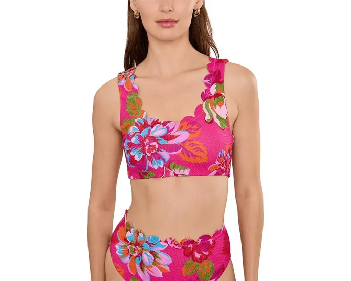 Купальный топ Madison с вырезом лодочкой и фигурным краем для женственного образа