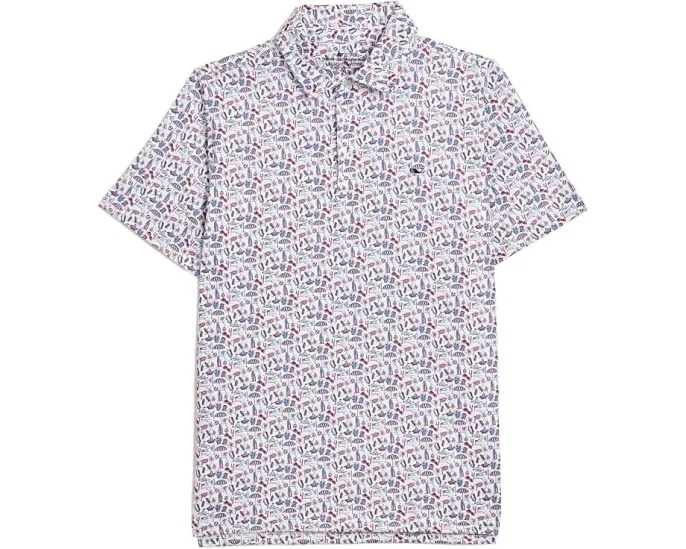 Vineyard Vines поло Printed Sankaty для детей с защитой UPF50+