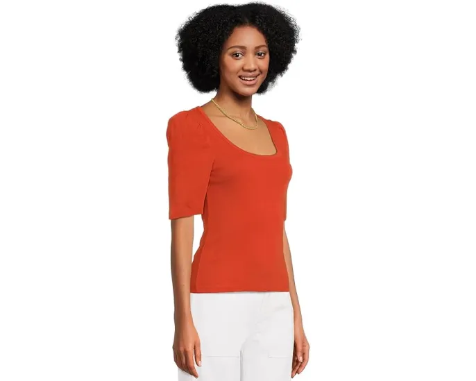 Футболка Madewell с округлым вырезом и буфами на рукавах