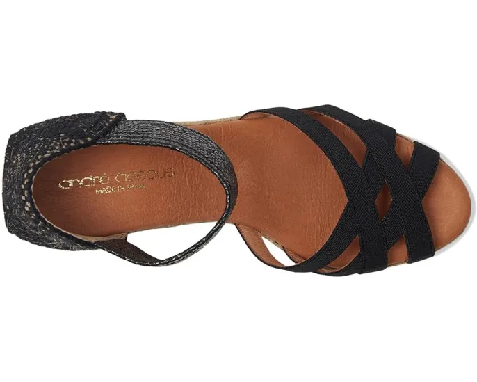 Сандалии Adin на танкетке из эластичной рафии с открытым носком