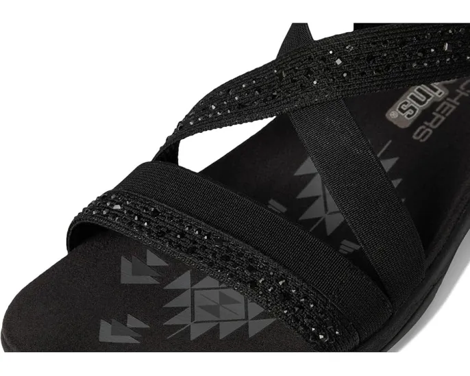 Сандалии Skechers Reggae Slim Summer Sparkle с украшениями из страз и технологией Hands Free Slip Ins