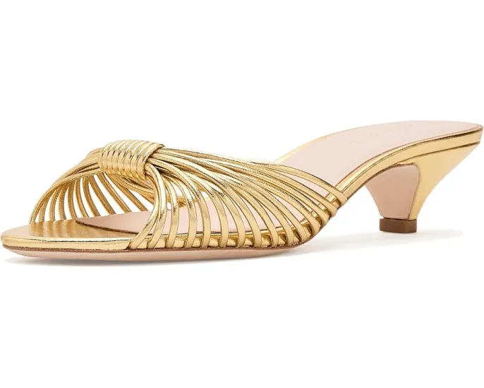 Туфли Loeffler Randall Dixie на каблуке-котенок с золотистой кожей