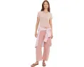 Джинсы Hattie High-Rise Crop Barrel AG Jeans из серо-розовой ткани Sulfur Sparkling Rose с зауженным кроем