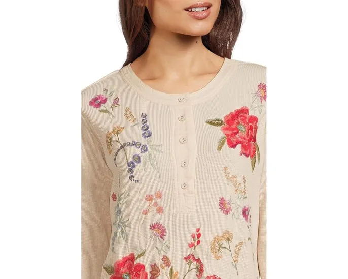 Mixed Media Henley Thermal