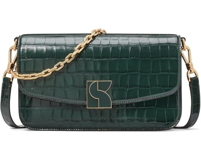 Средняя кожаная сумка через плечо Kate Spade New York Dakota Croc Embossed