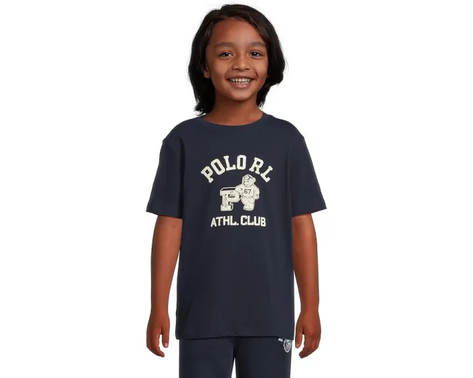 Детская футболка Polo Ralph Lauren Kids из хлопкового джерси с аппликацией