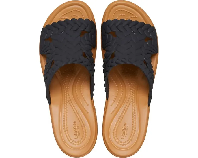 Сланцы Crocs Brooklyn с плетеным верхом и каблуком на платформе