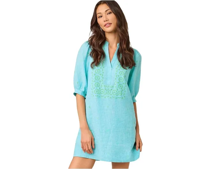 Платье Lilly Pulitzer Mialeigh с рукавом три четверти из льна