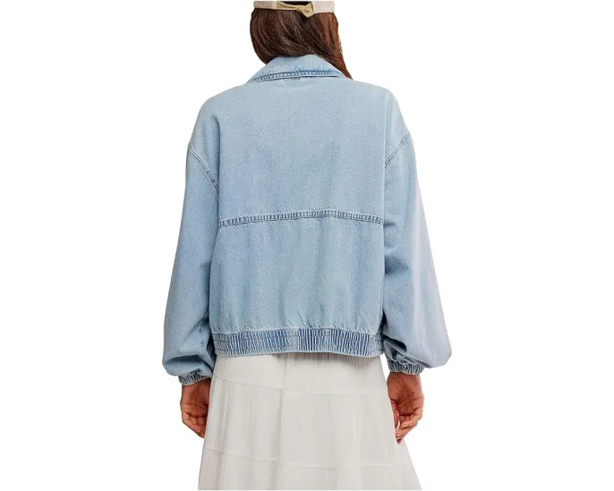 Free People Джинсовая куртка Birdie с расклешенными рукавами и карманами