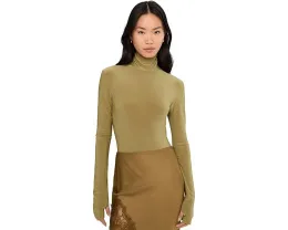 Боди с длинным рукавом и воротником-стойкой Norma Kamali с принтом