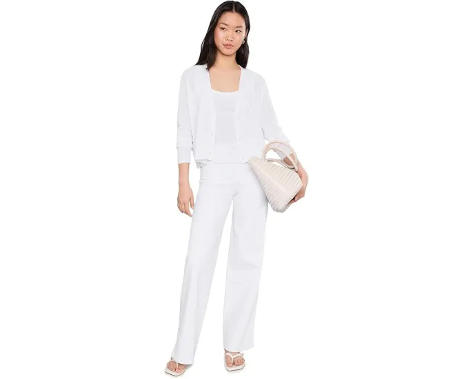 Petite Organic Linen Cotton V-neck Cardigan