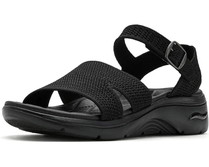 Сандалии SKECHERS GO Walk Arch Fit 2.0 с блестящей пряжей и поддержкой свода стопы