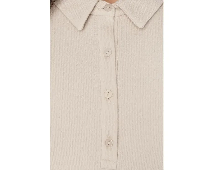 Топ с застежкой хенли из плиссированного джерси Eileen Fisher