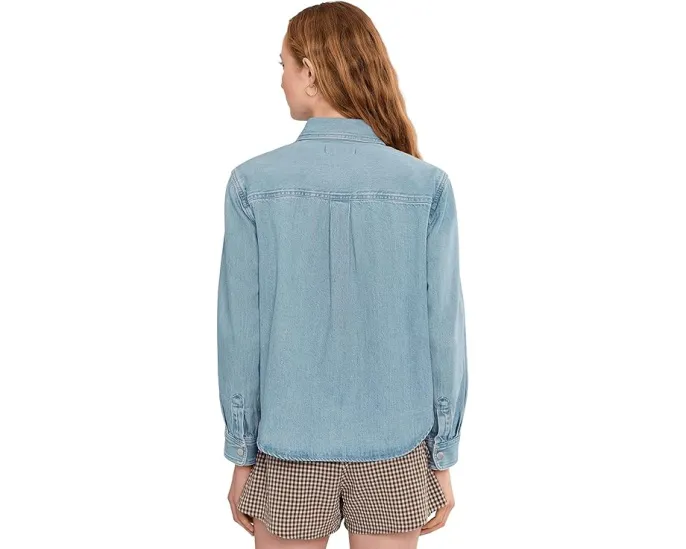 Джинсовая куртка-рубашка Airy Denim Relaxed Madewell с хлопковым составом