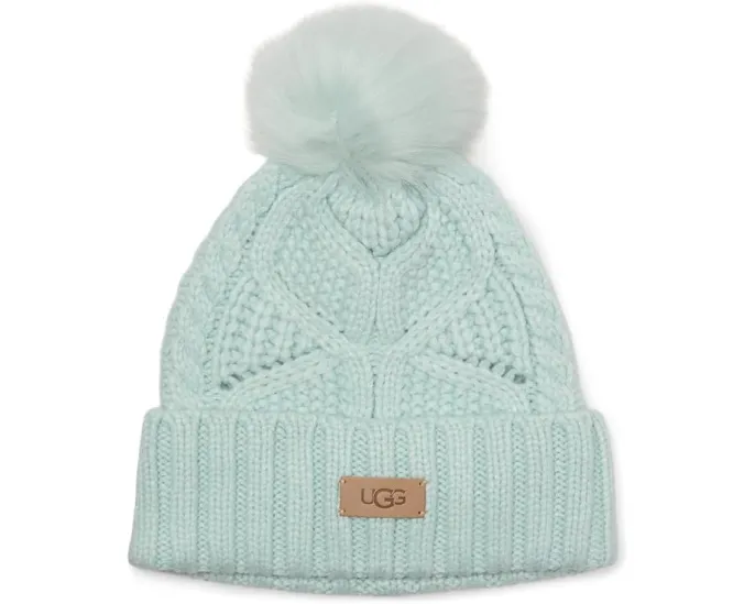 Шапка UGG Cable Beanie с помпоном и косой вязкой