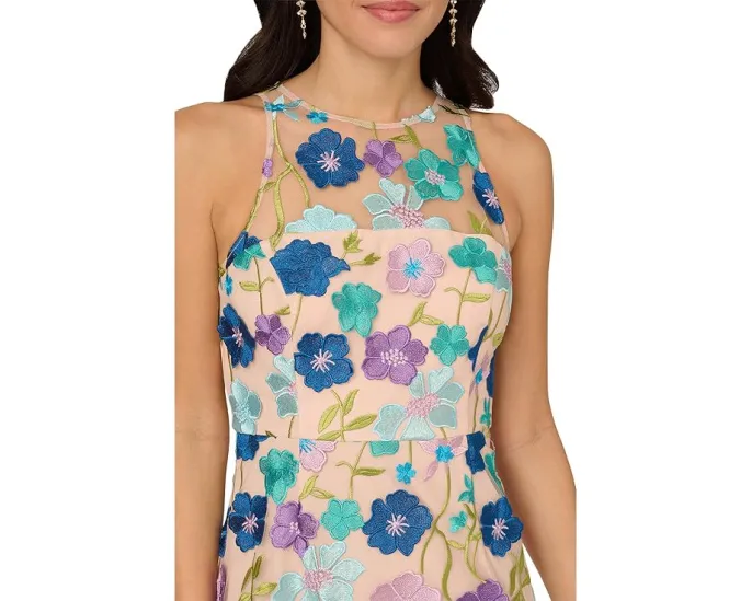 Платье миди Adrianna Papell с вышивкой и запахом