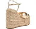 Босоножки-клинья Schutz Keefa Metallic с текстурированной рафией