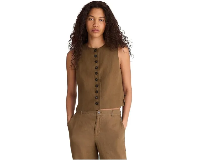 Топ Madewell Button Front из 100% льна с запахом на пуговицах