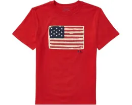 Детская футболка Polo Ralph Lauren Kids Flag Cotton с аппликацией американского флага