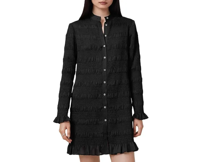 Мини-платье AllSaints Meg с плиссировкой и рюшами