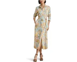 Платье-рубашка Floral Linen из льна с поясом Lauren Ralph Lauren