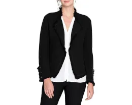 Вязаная куртка NIC+ZOE Fringe Mix с бахромой и длинными рукавами