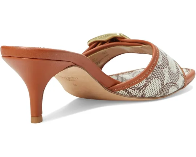 Босоножки COACH Margot на низком каблуке из текстильного жаккарда