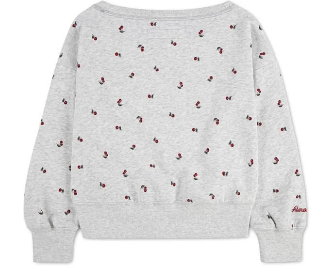 Свитшот с принтом и открытыми плечами для детей