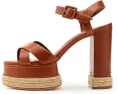 Босоножки Hilda Rope High Schutz на высокой платформе из металлизированной кожи и рафии