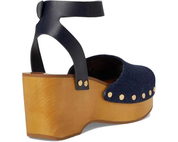 Клоги Madewell Holland из кожи с платформой и регулируемой лодыжечной лямкой