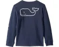 Футболка Vineyard Vines Kids Long Sleeve Vintage Whale с длинным рукавом и принтом