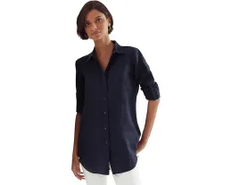 Рубашка из льна Lauren Ralph Lauren с длинными закатанными рукавами