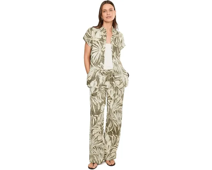 Брюки Lauren Ralph Lauren из льна с принтом пальмовых листьев