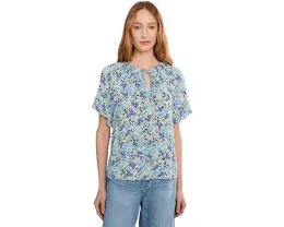 Топ CeCe с коротким рукавом и застежкой у горловины