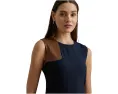 Платье из жоржета с отделкой под кожу Lauren Ralph Lauren