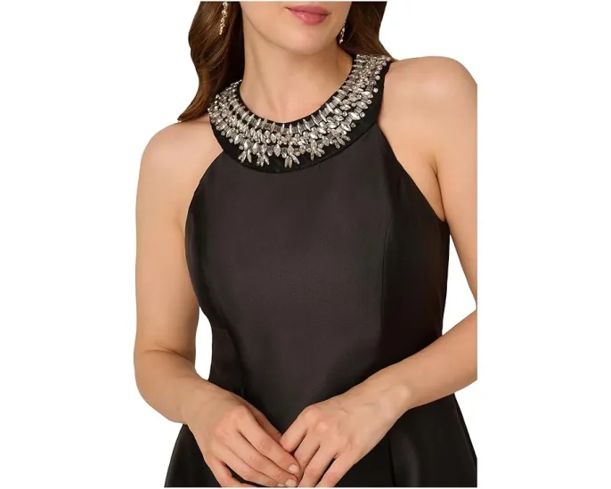 Платье миди Adrianna Papell с пайетками из ткани Mikado и запахом