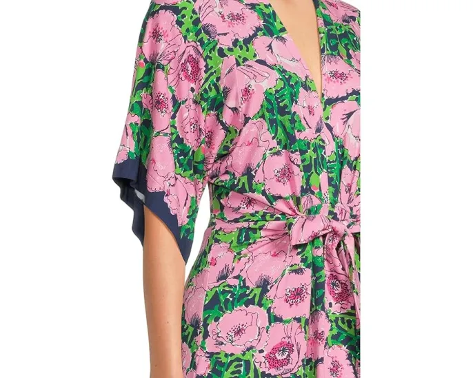 Платье Lilly Pulitzer Wisteria с V-образным вырезом и рукавом три четверти