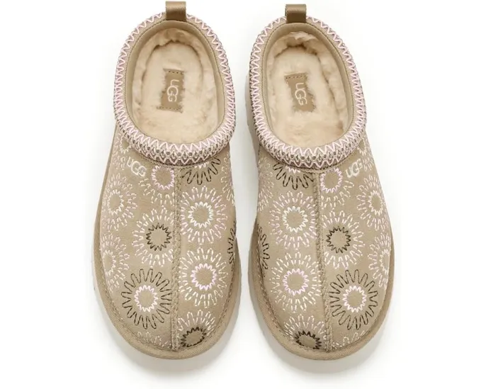 Детские тапочки UGG Kids Tazz Sun Stitch с вышивкой