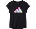 Футболка adidas Kids Essential Heather с принтом и удлиненным подолом