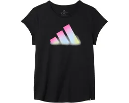 Футболка adidas Kids Essential Heather с принтом и удлиненным подолом