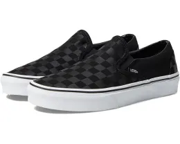 Классические слипоны Vans в клетку с текстильной стелькой и резиновой подошвой